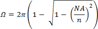 Collection solid angle equation